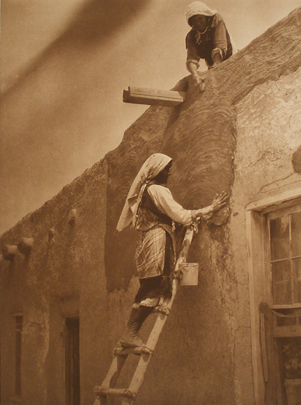 Replastering a Paguate House, #576 by Edward S. Curtis - 10/12/2014
