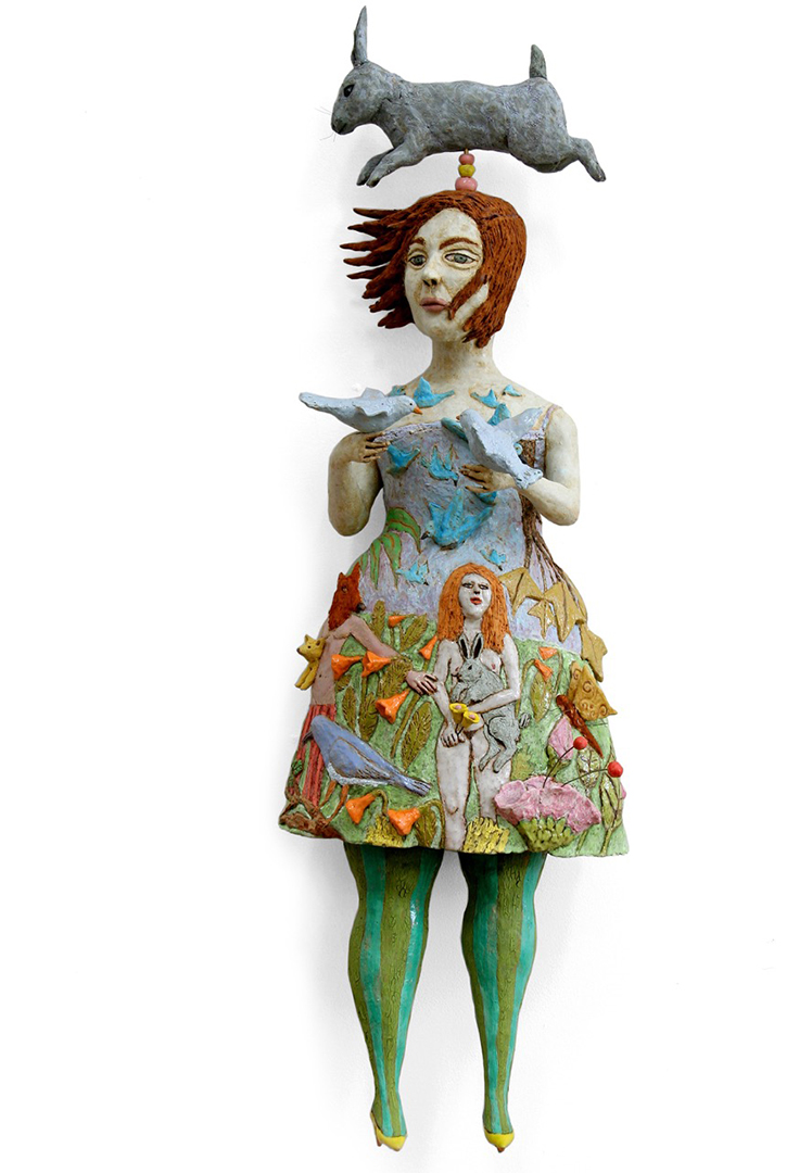Kathy Ruttenberg, What Really Happened, 2007. Ceramic, 43” x 11” x 9”, collection of the artist.