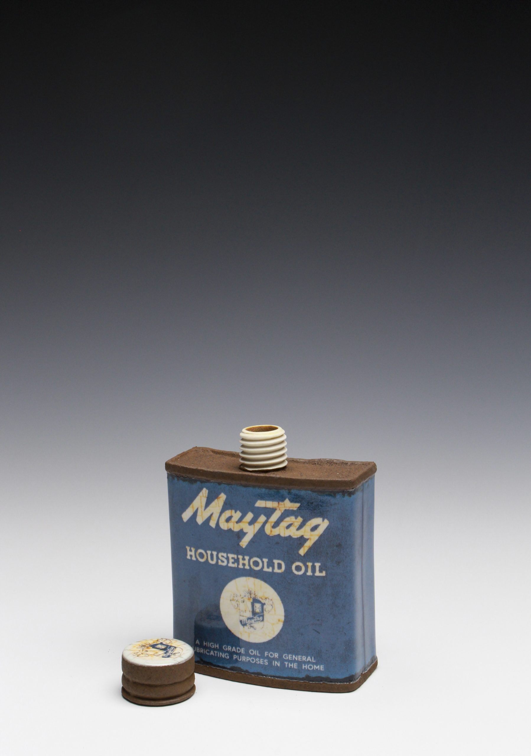 Mitchell Spain, "Maytag" Flask, 2017, porcelain and silicone, 3.75x3x1.25 inches, collection of the artist