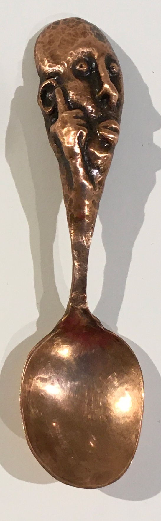 Linda Kelen, Half-Listening, 2018, copper, 5.75 inches, collection of the artist