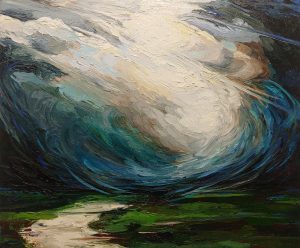 Joyce Polance, After The Storm, 2021, oil on canvas, 20 x 20, collection of the artist