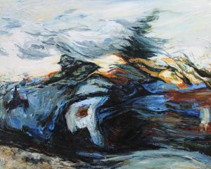 Joyce Polance, Crash, 2017, oil on canvas, 24 x 30, collection of the artist