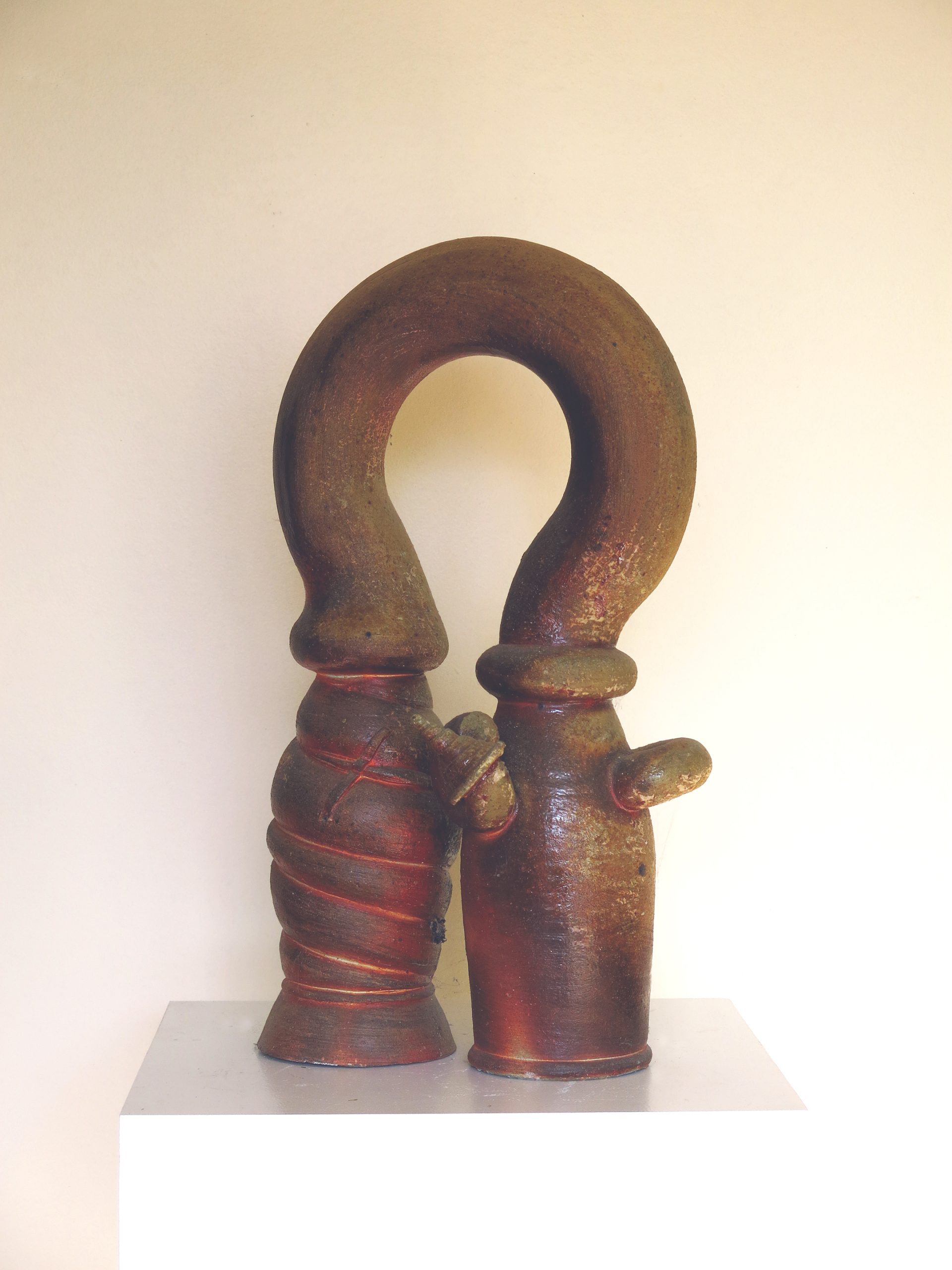 Bill Farrell, Shaman, 2010, Wood-fired stoneware, 24 x 13 x 7 inches, Courtesy of the artist's estate