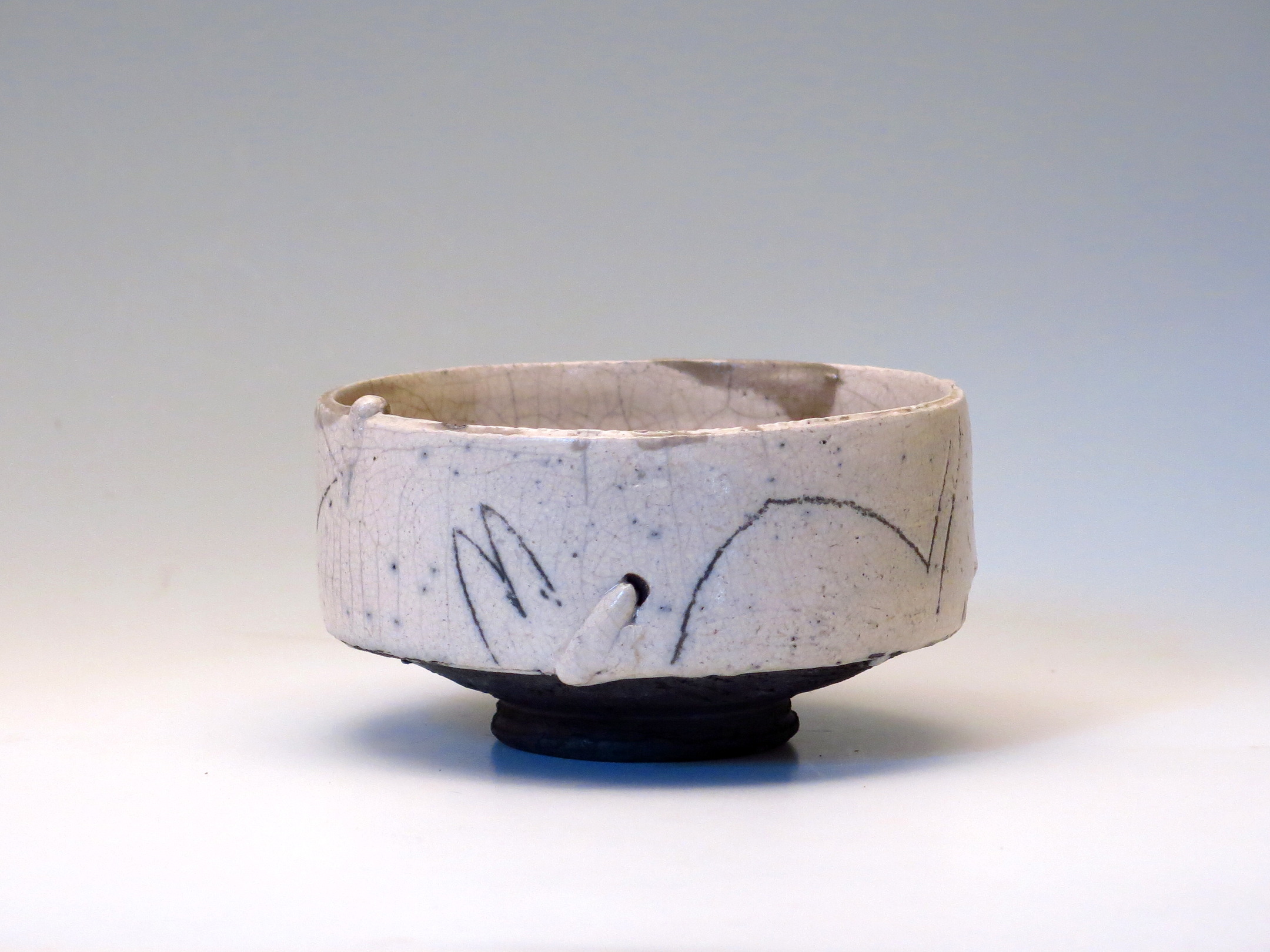 Bill Farrell, Tea Bowl, 2020, Raku-fired stoneware, 3 x 6.5 x 6.5 inches, Courtesy of the artist's estate