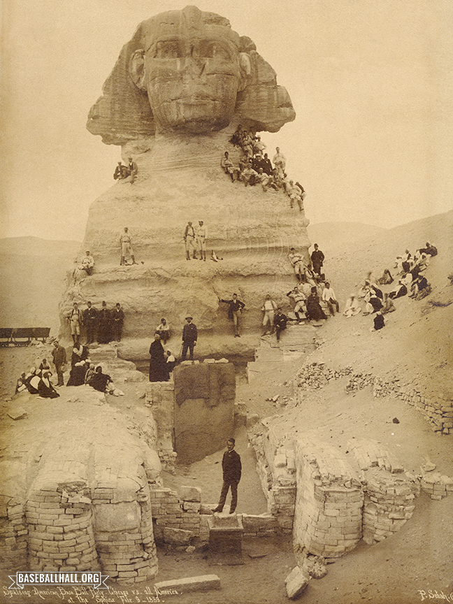 "Baseball tourists at the Sphinx" by Jean Pascal Sébah, February 9, 1889 Courtesy of the National Baseball Hall of Fame and Museum