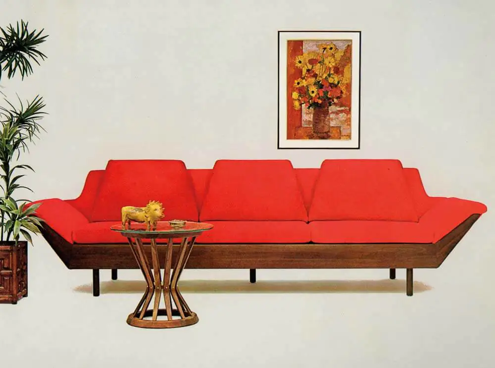 Flexsteel Thunderbird sofa from 1965, reintroduced in 2018.