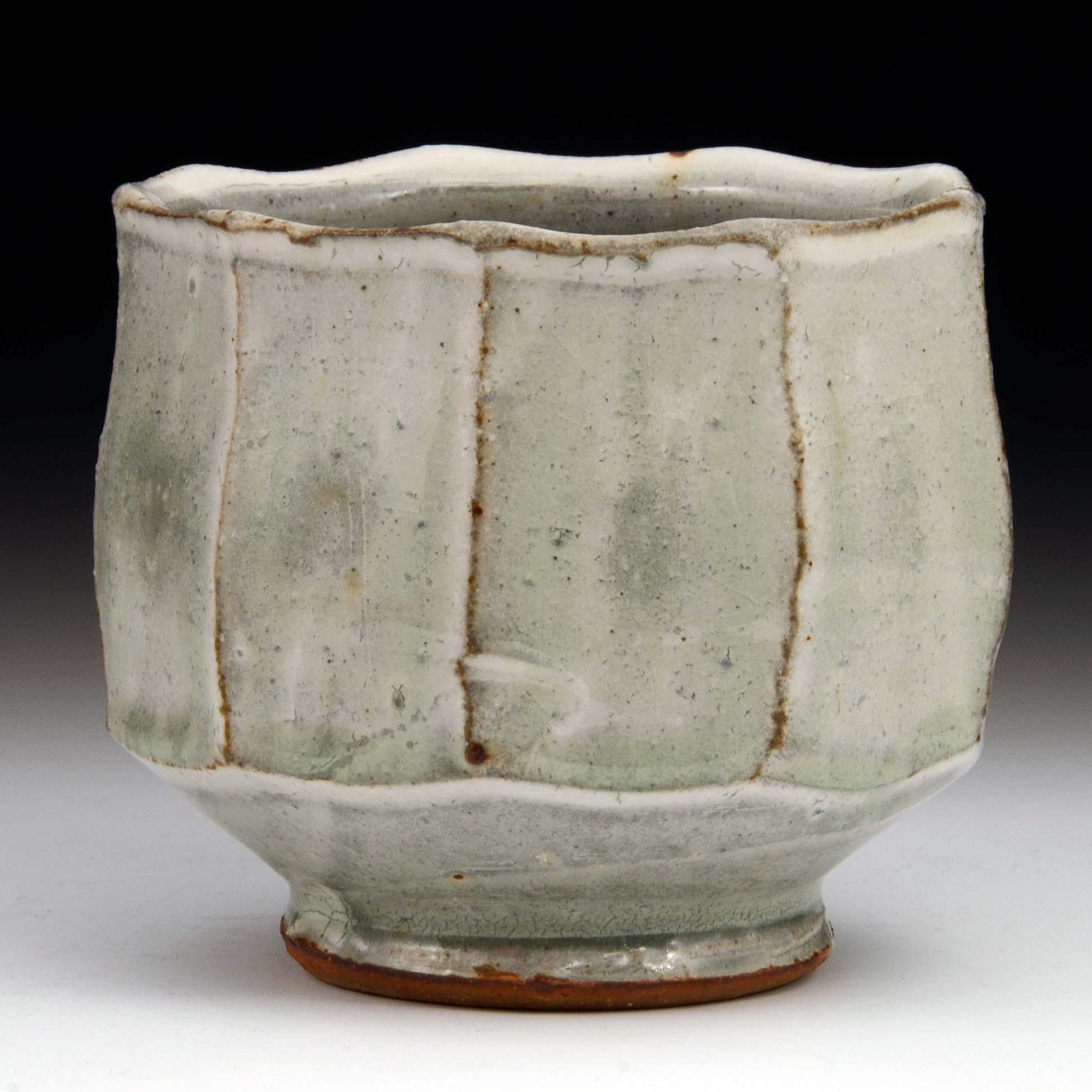[2]
Rick Hintze, Yunomi, 2020, stoneware, white crackle slip, and wood ash glaze, 3.5x3.875x3.875 inches, collection of the artist