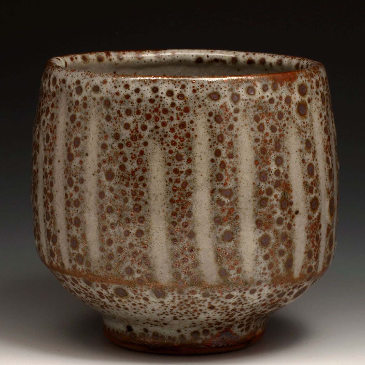 [3]
Rick Hintze, Yunomi, 2020, stoneware, local clay slip, and wood ash glaze, 3.75x4x4 inches, collection of the artist